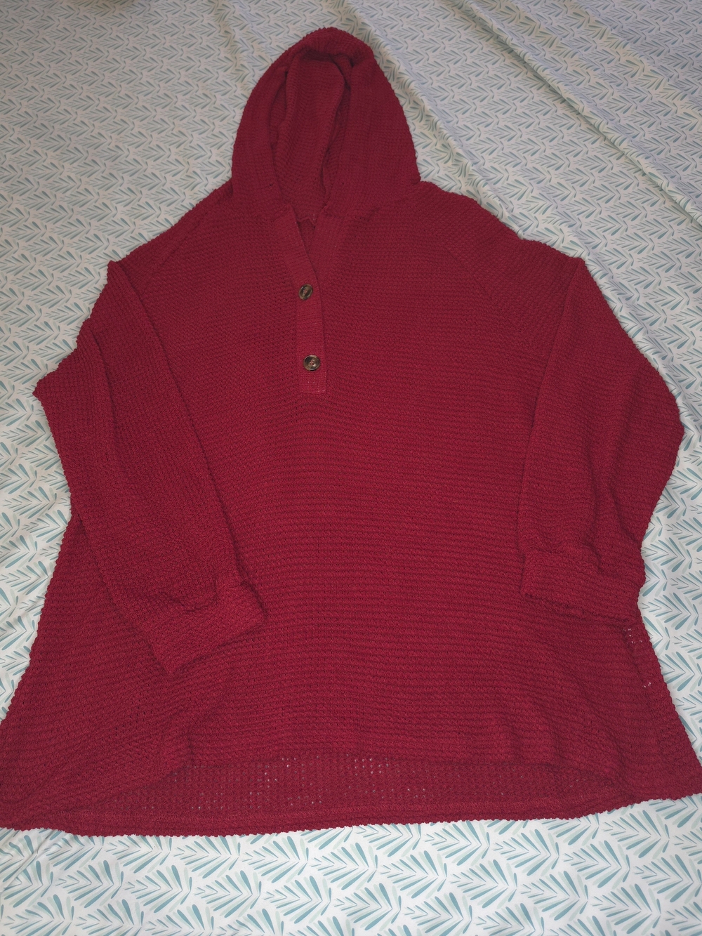 SHEIN Men's Hooded Cardigan Sweater in Deep Red